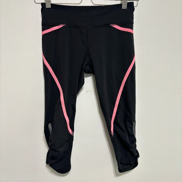 Lululemon Run Pace Crop Leggings Black Sz 4 - Picture 1 of 9